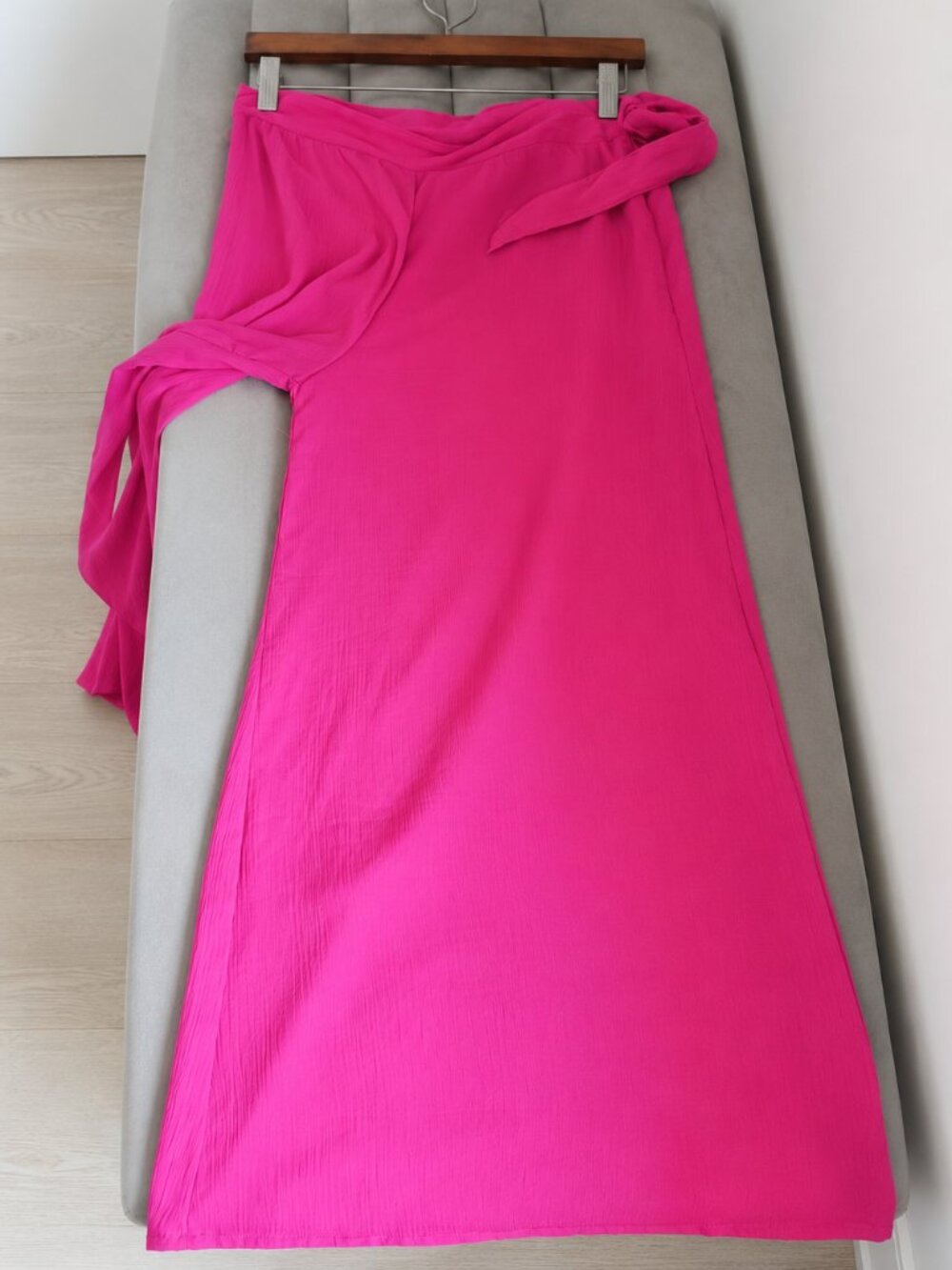 Splash Hot Pink Wide Leg Palazzo Pants | Wrap Tie Waist | Size M - Picture 4 of 6